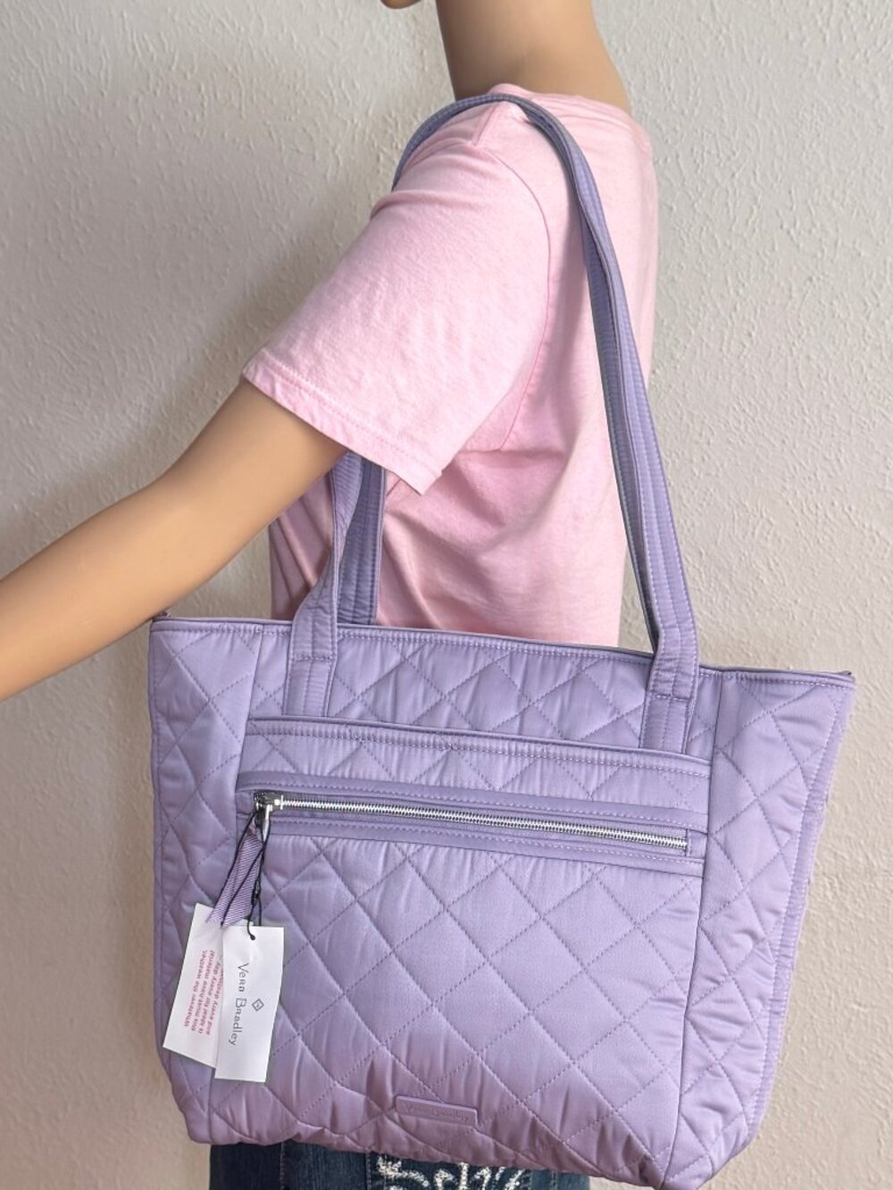 Vera Bradley Small Vera Tote in Performance Twill Lavender Sky NWT